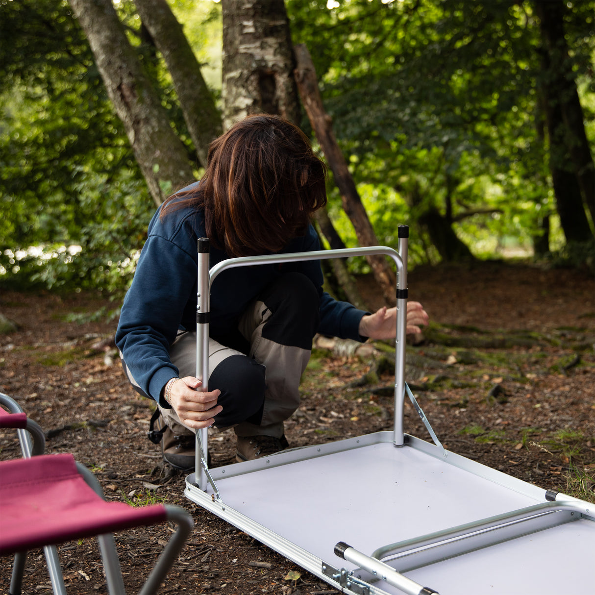 Campingbord med 4 pallar